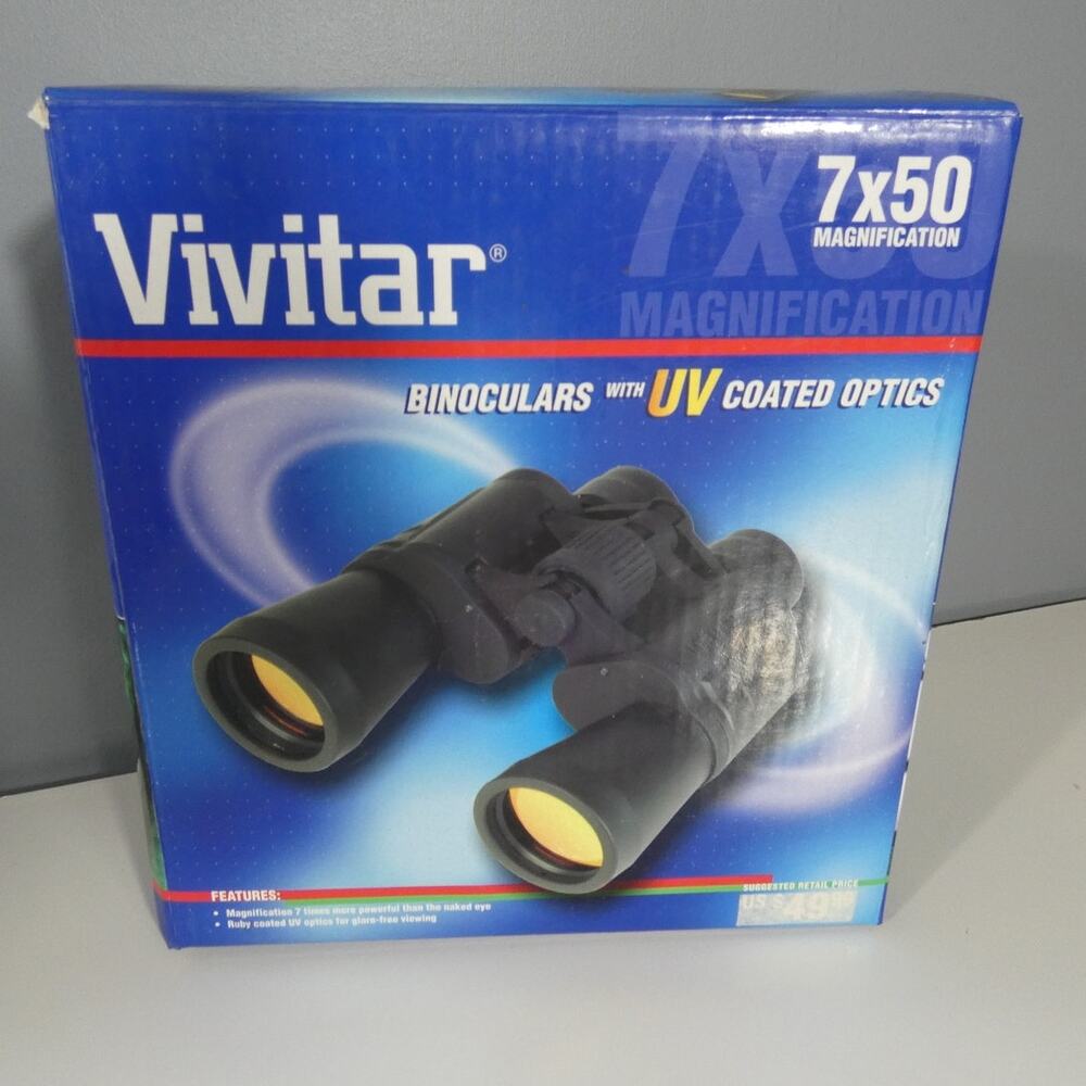 Vivitar Binoculars UV Coated Optics 7x50 Magnification Carry Case Like New